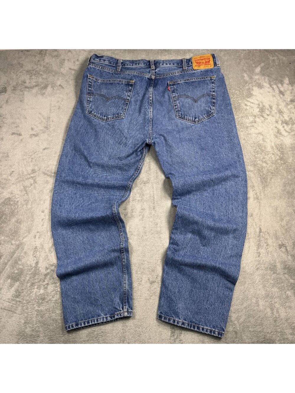 Levis 505 Jeans Mens 40x32 Regular Fit Straight Leg Medium Wash Denim Grunge